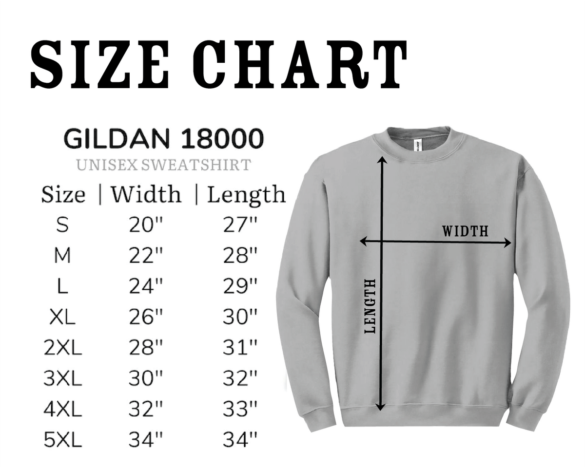 Gildan 18000 size chart