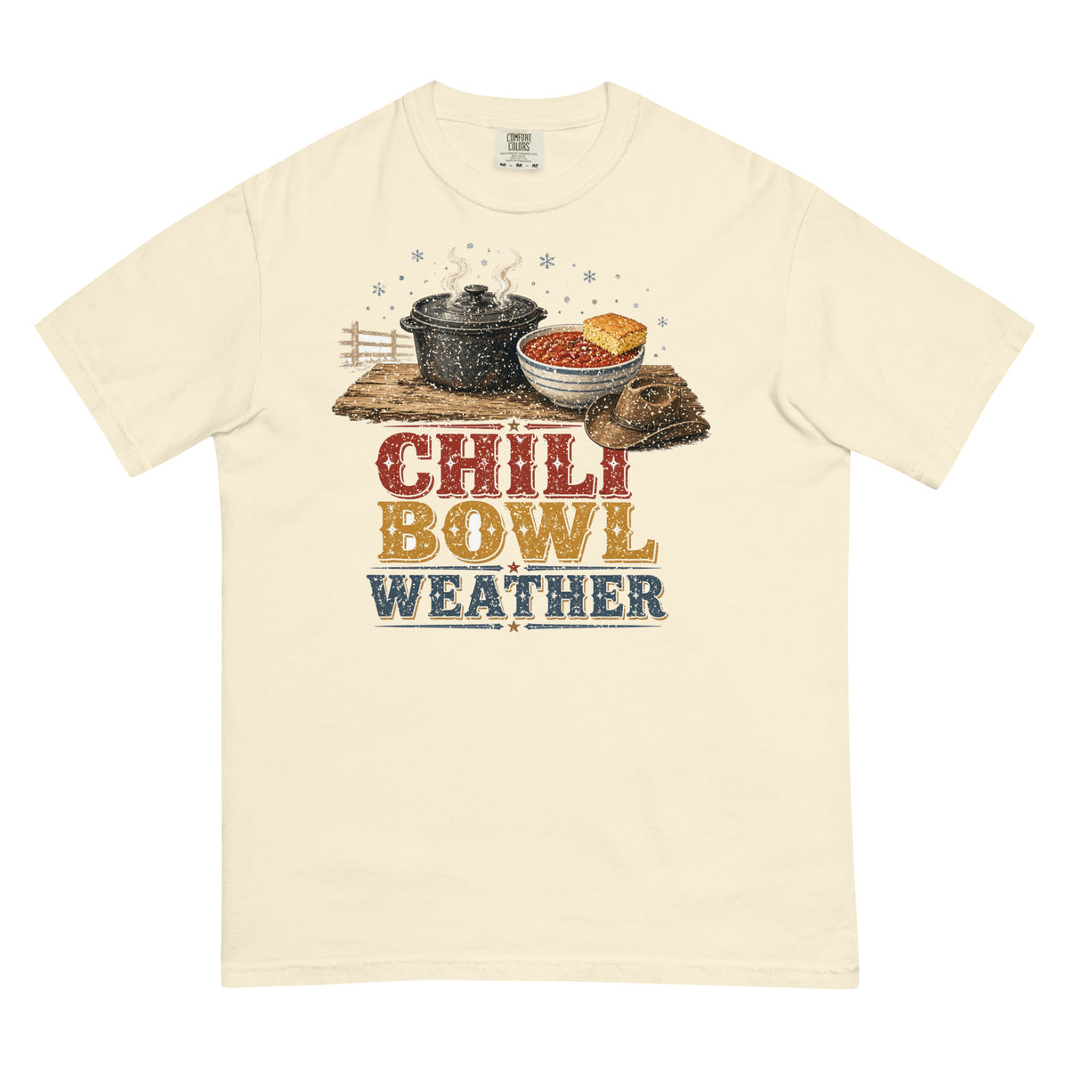 Chili Bowl Weather Comfort Colors tee in Ivory, front
