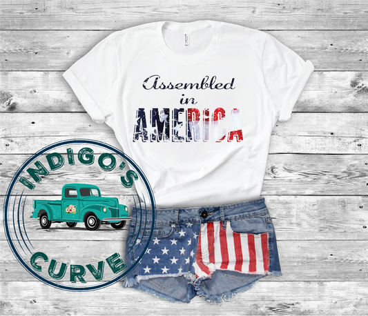 Assembled In America Patriotic Short Sleeve Tee