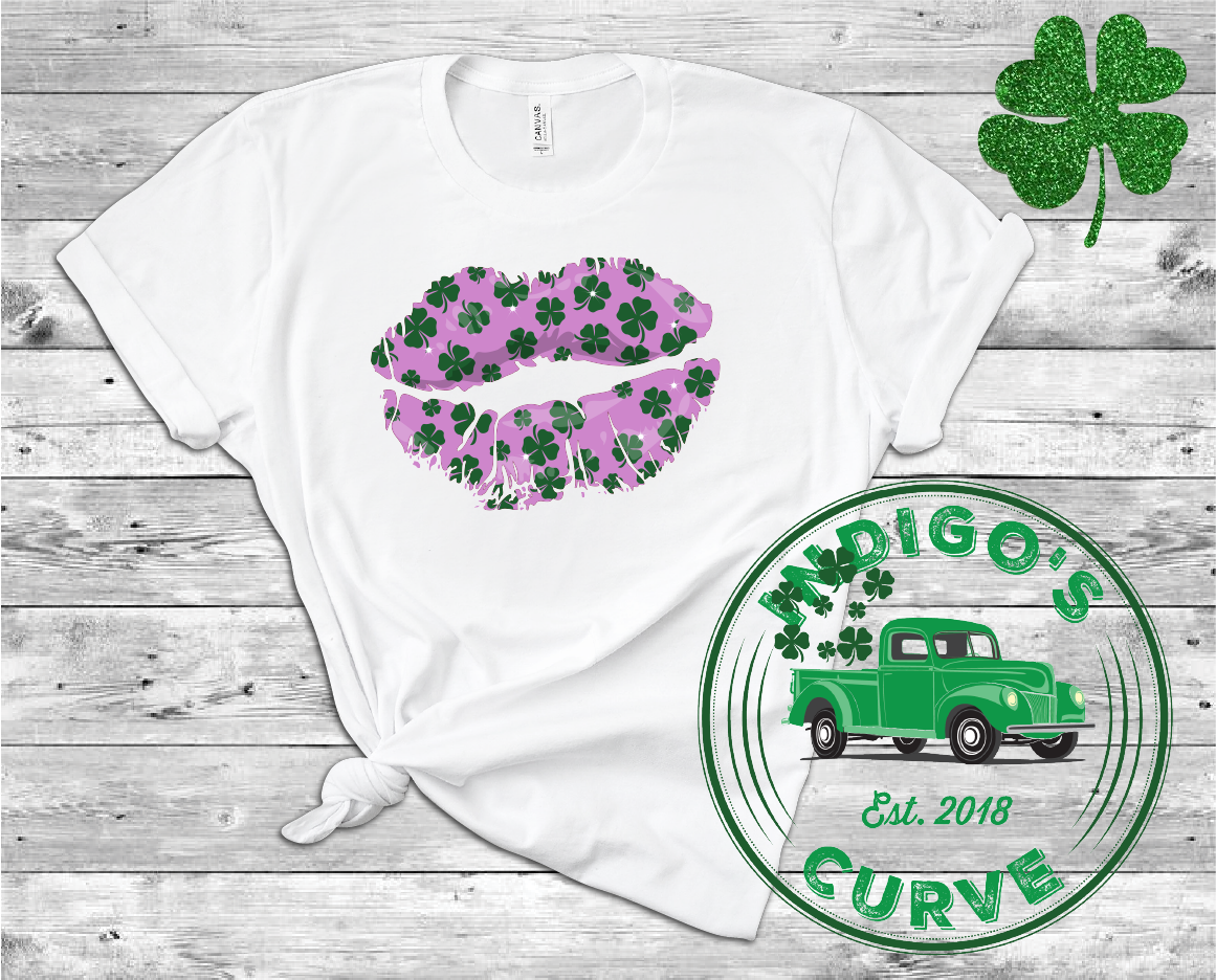 Clover Kiss Short Sleeve Unisex Tee in White