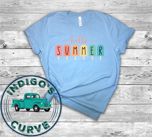Hello Summer Popsicle Short Sleeve Tee
