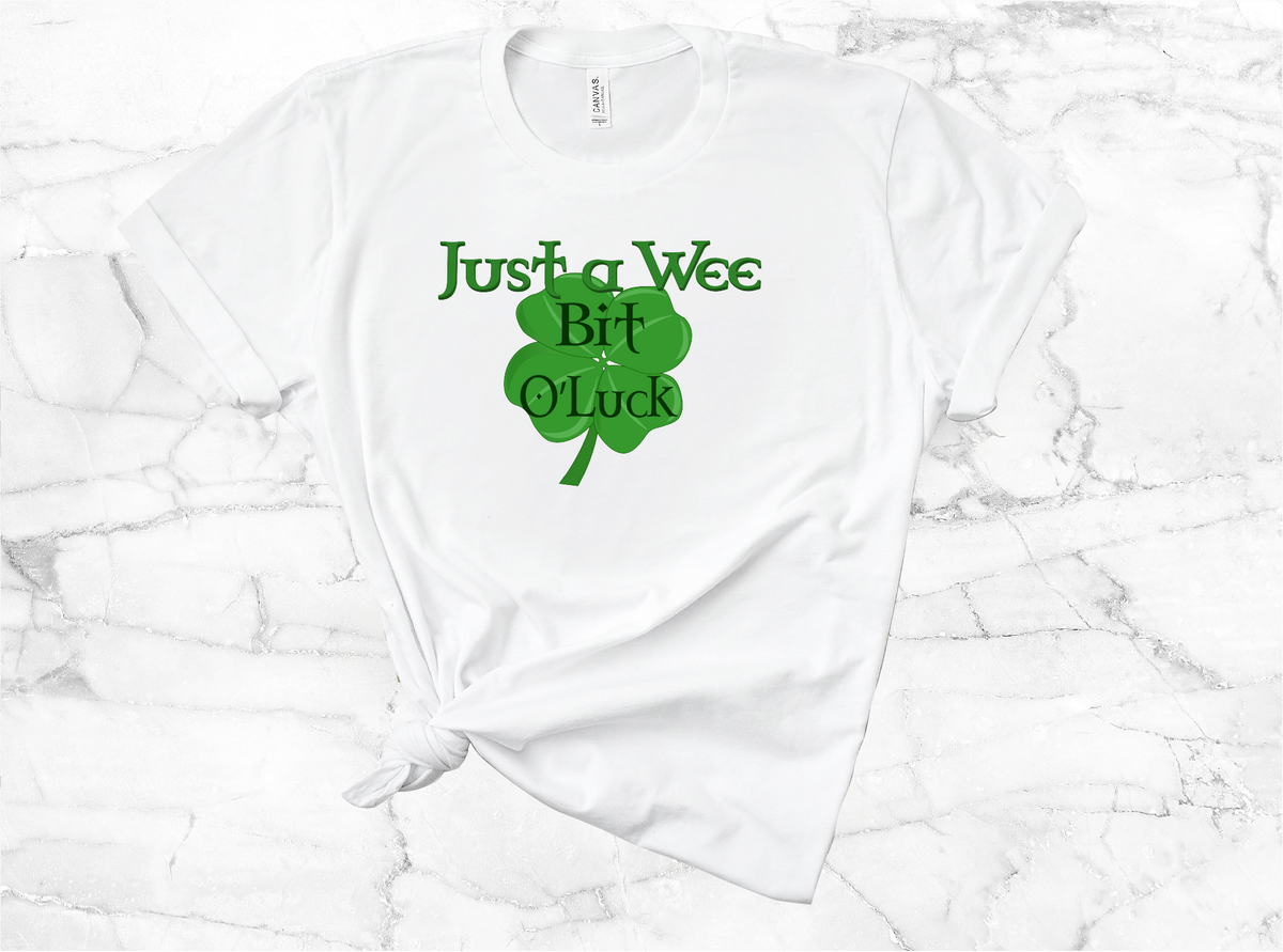 Just a Wee Bit O'Luck Short Sleeve Tee in White