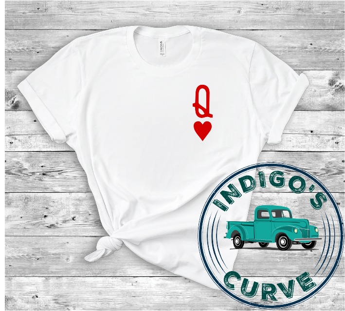 Queen of Hearts Bella Canvas 3001 Tee in White