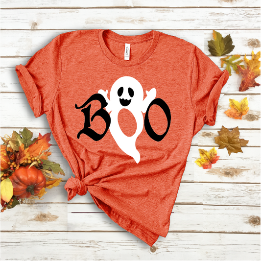 Boo Ghost Halloween Short Sleeve Tee