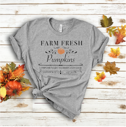 Farm Fresh Pumpkins Fancy Unisex Short Sleeve Tee