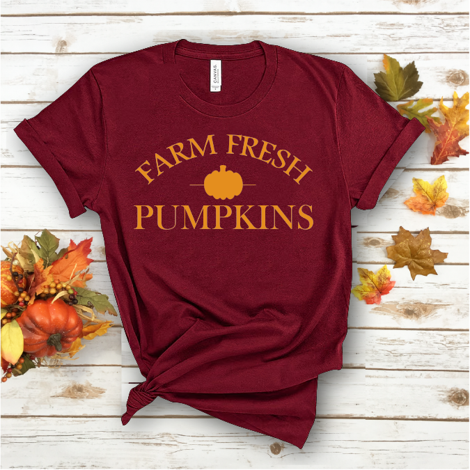 Farm Fresh Pumpkins Plain Short Sleeve Tee