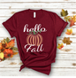 Hello Fall Pumpkin Bella Canvas 3001 Tee