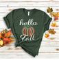 Hello Fall Pumpkin Bella Canvas 3001 Tee