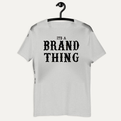A Brand Thing Short Sleeve Tee in Athletic Heather, on hanger