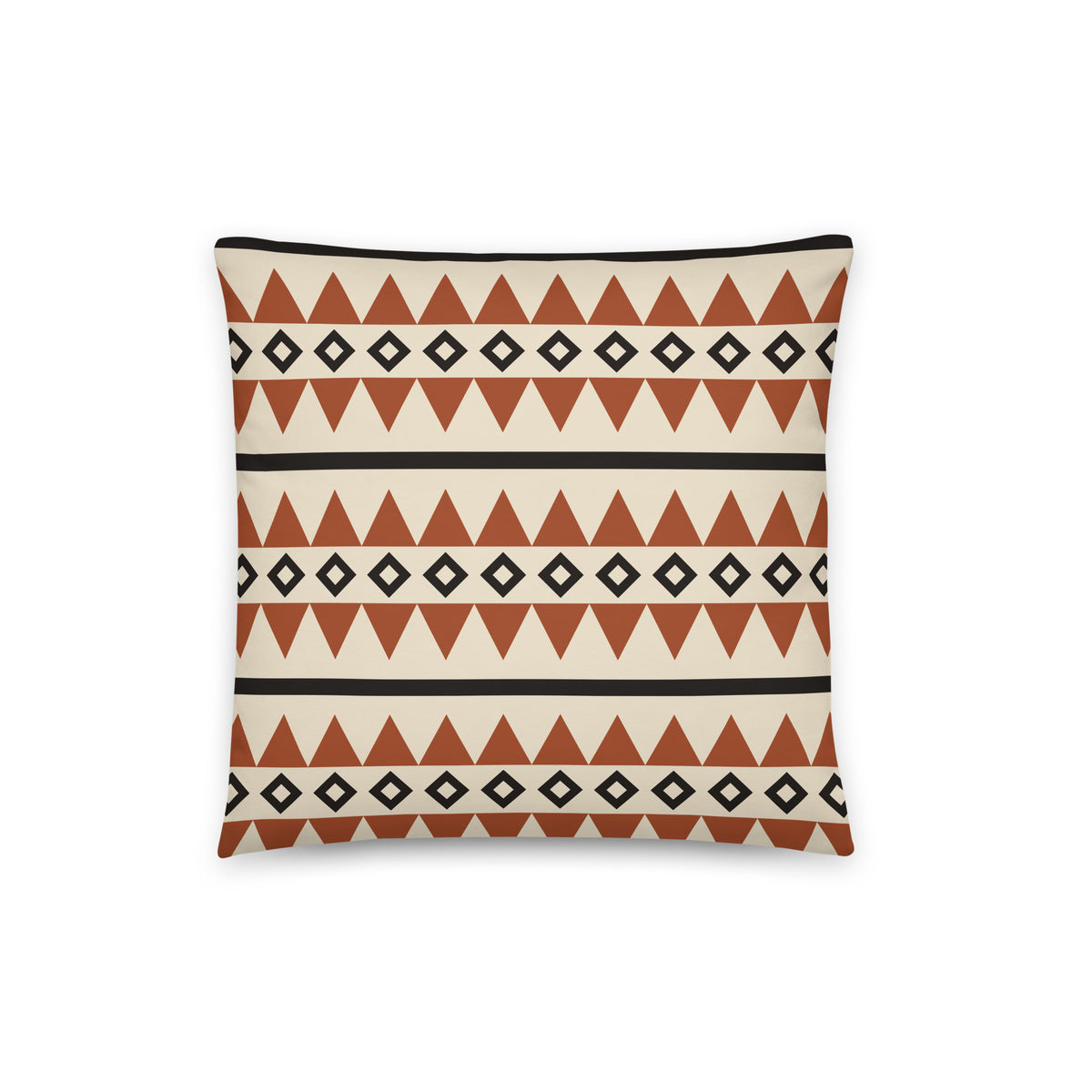 Desert Aztec Stripe Throw Pillow in 16″×16″, front view
