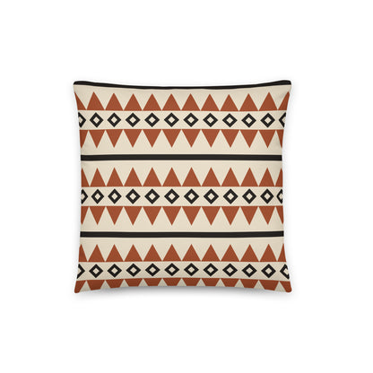 Desert Aztec Stripe Throw Pillow in 16″×16″, front view