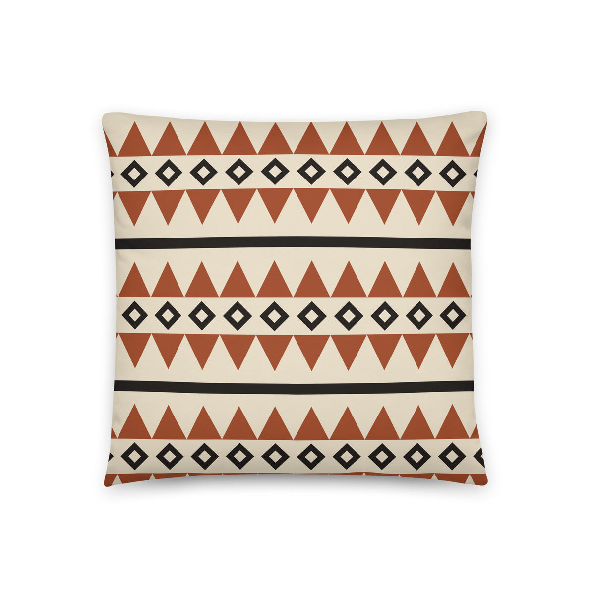 Desert Aztec Stripe Throw Pillow in 18″×18″, back view