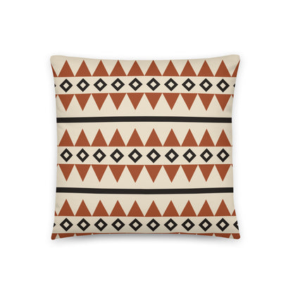 Desert Aztec Stripe Throw Pillow in 18″×18″, back view
