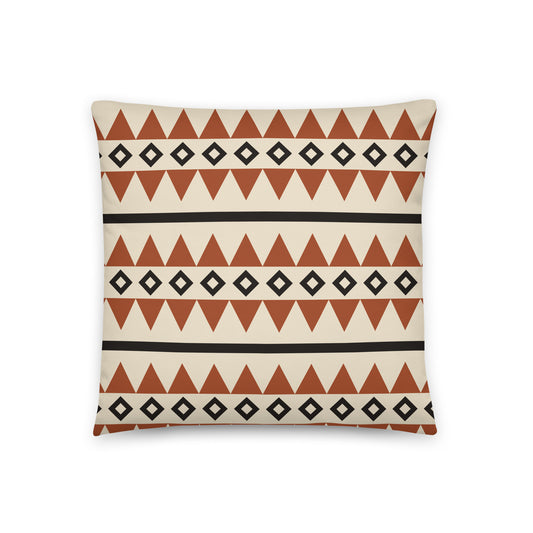 Desert Aztec Stripe Throw Pillow in 18″×18″, front view