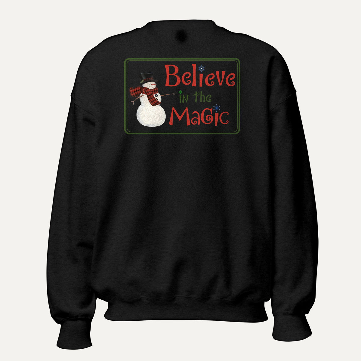 Believe In The Magic Unisex Long Sleeve Sweatshirt in Black, front view