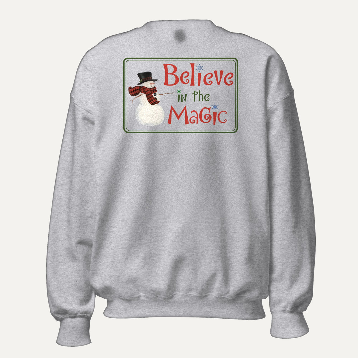 Believe In The Magic Unisex Long Sleeve Sweatshirt in Sport Grey, front view