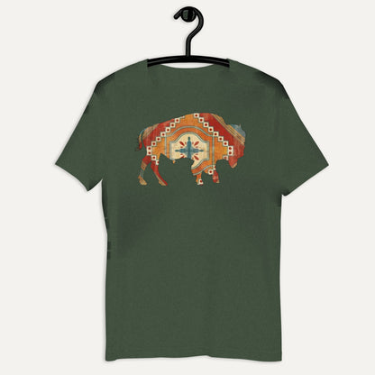 Buffalo SW Short Sleeve Tee in Heather Forest, on hanger