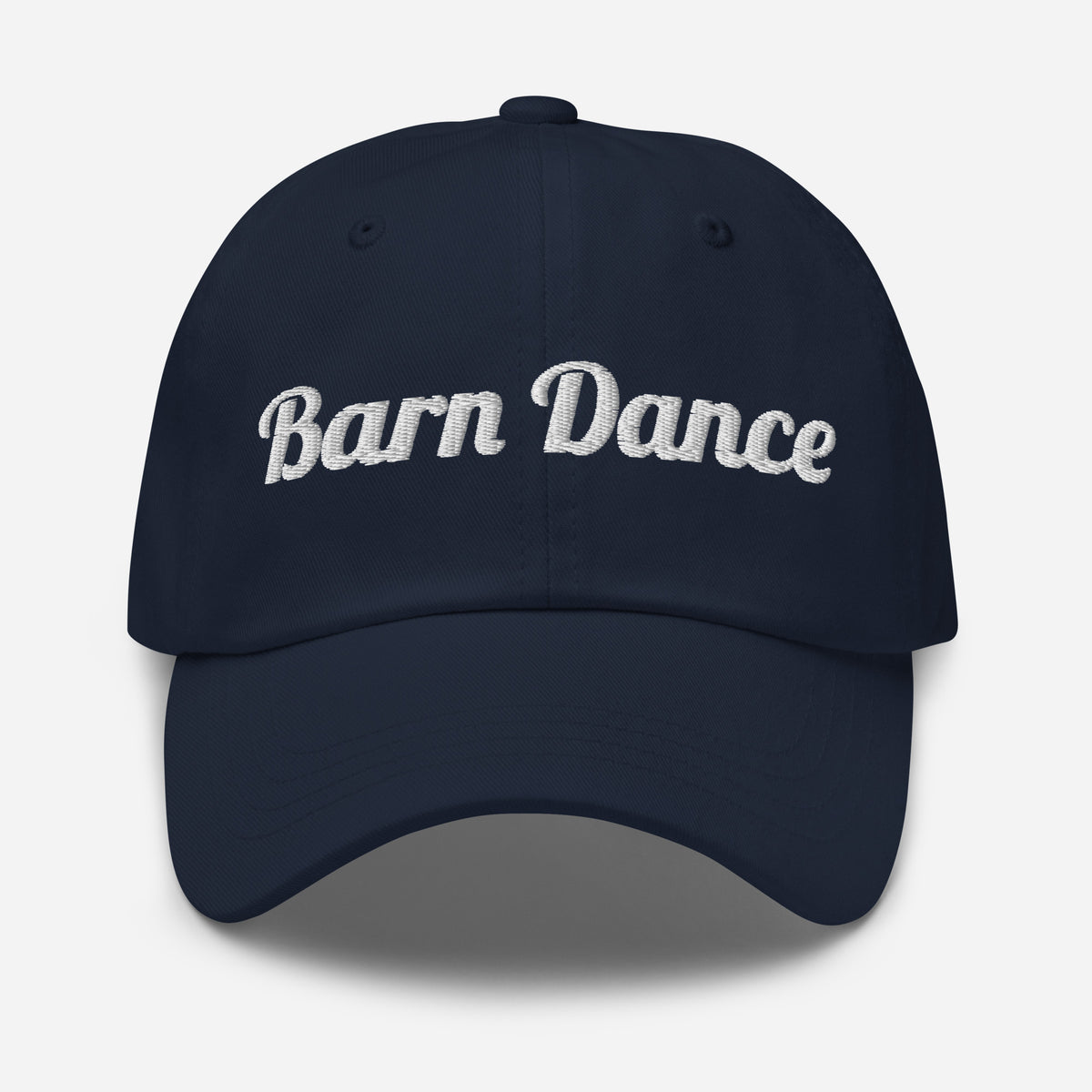 Barn Dance Embroidered Dad Hat in Navy, front view