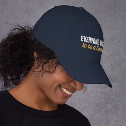 Everyone Wants To Be A Cowboy Embroidered Dad Hat in Navy, right side view