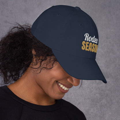 Rodeo Season Embroidered Dad Hat in Navy, right side view