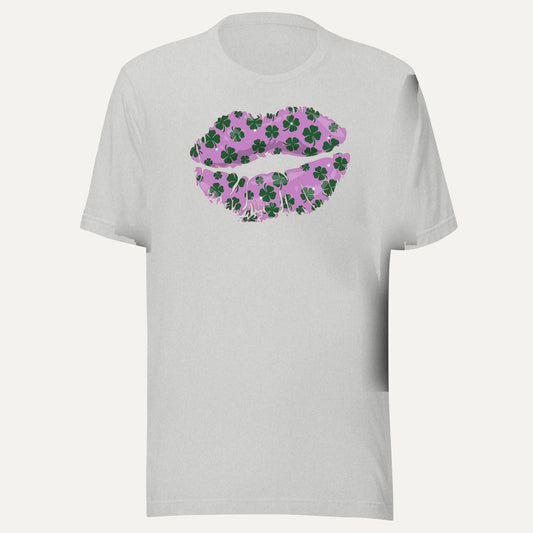 Clover Kiss Short Sleeve Tee in Athletic Heather, front view
