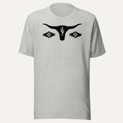 Cow Skull SW Short Sleeve Tee in Athletic Heather, front view