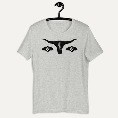 Cow Skull SW Short Sleeve Tee in Athletic Heather, on hanger