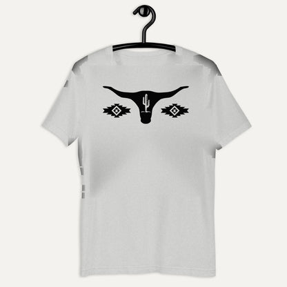 Cow Skull SW Short Sleeve Tee in Athletic Heather, on hanger
