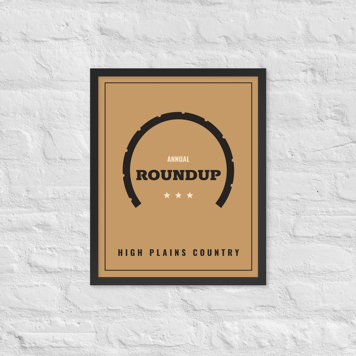 High Plains Roundup Framed Poster in 16″×20″ Black frame, front view