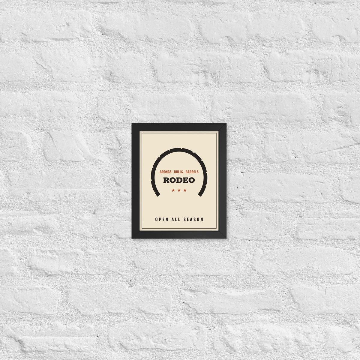 Rodeo Grounds Vintage Framed Poster in 8″×10″ Black frame, front view