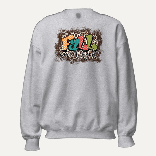 Fall Sweet Fall Unisex Long Sleeve Sweatshirt in Sport Grey, front view