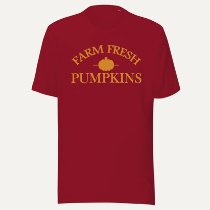 Farm Fresh Pumpkins Plain Short Sleeve Tee in Cardinal, front view