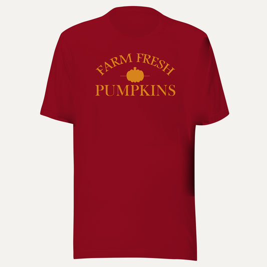Farm Fresh Pumpkins Plain Short Sleeve Tee in Cardinal, front view