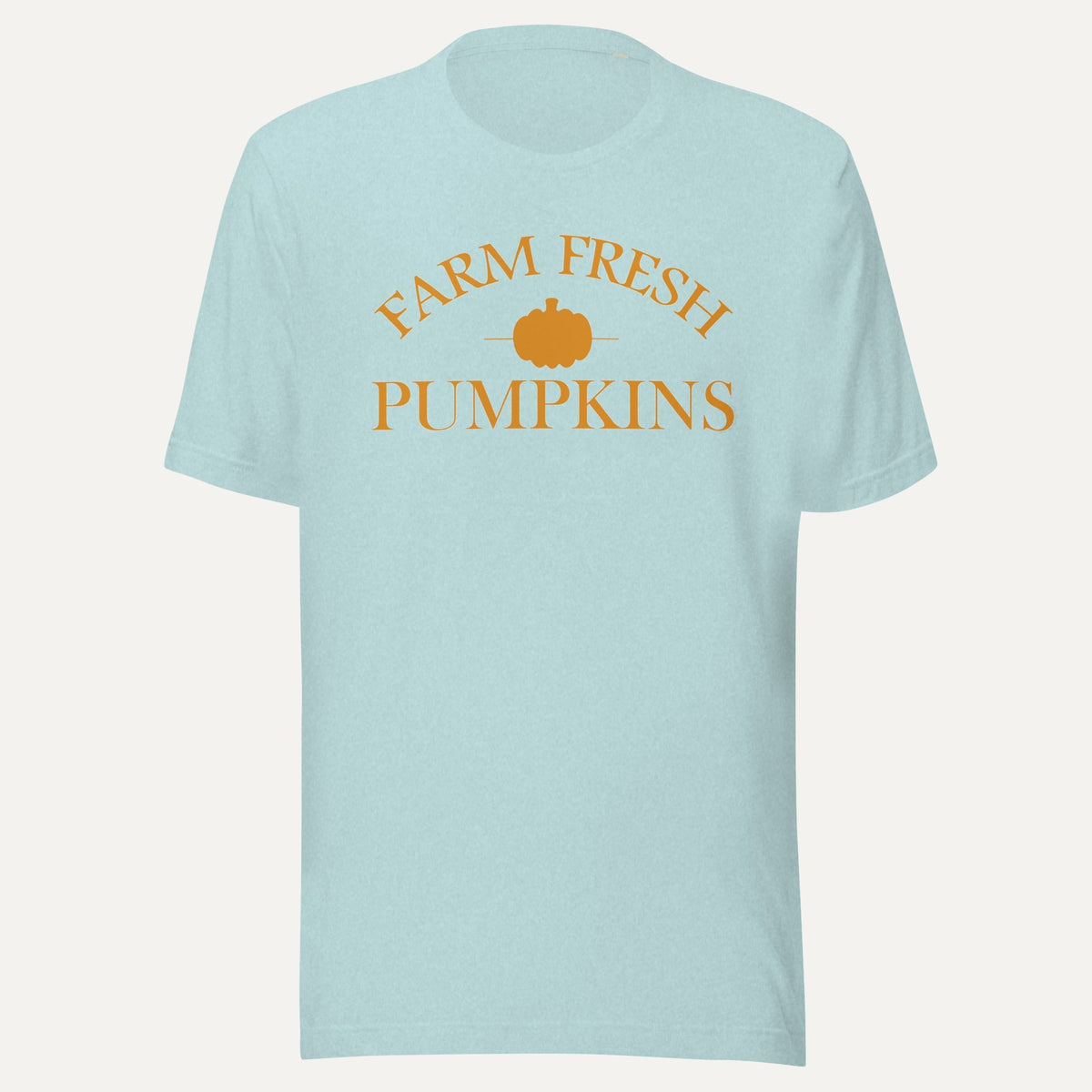 Farm Fresh Pumpkins Plain Short Sleeve Tee in Heather Prism Ice Blue, front view