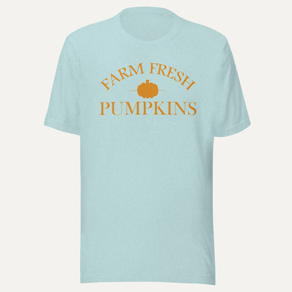 Farm Fresh Pumpkins Plain Short Sleeve Tee in Heather Prism Ice Blue, front view
