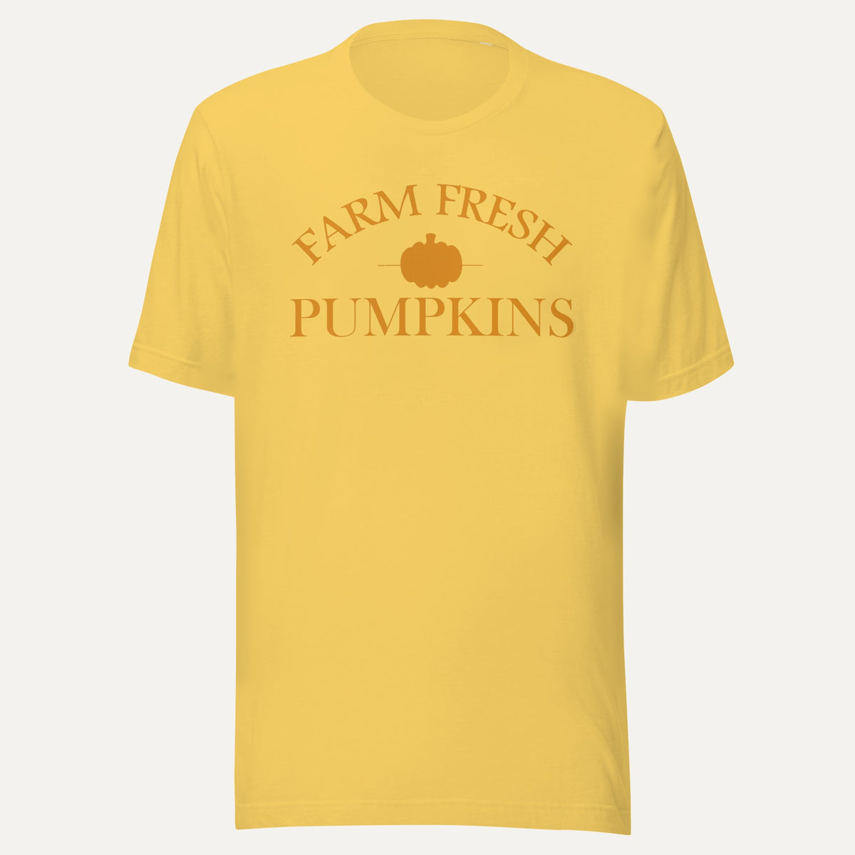 Farm Fresh Pumpkins Plain Short Sleeve Tee in Yellow, front view