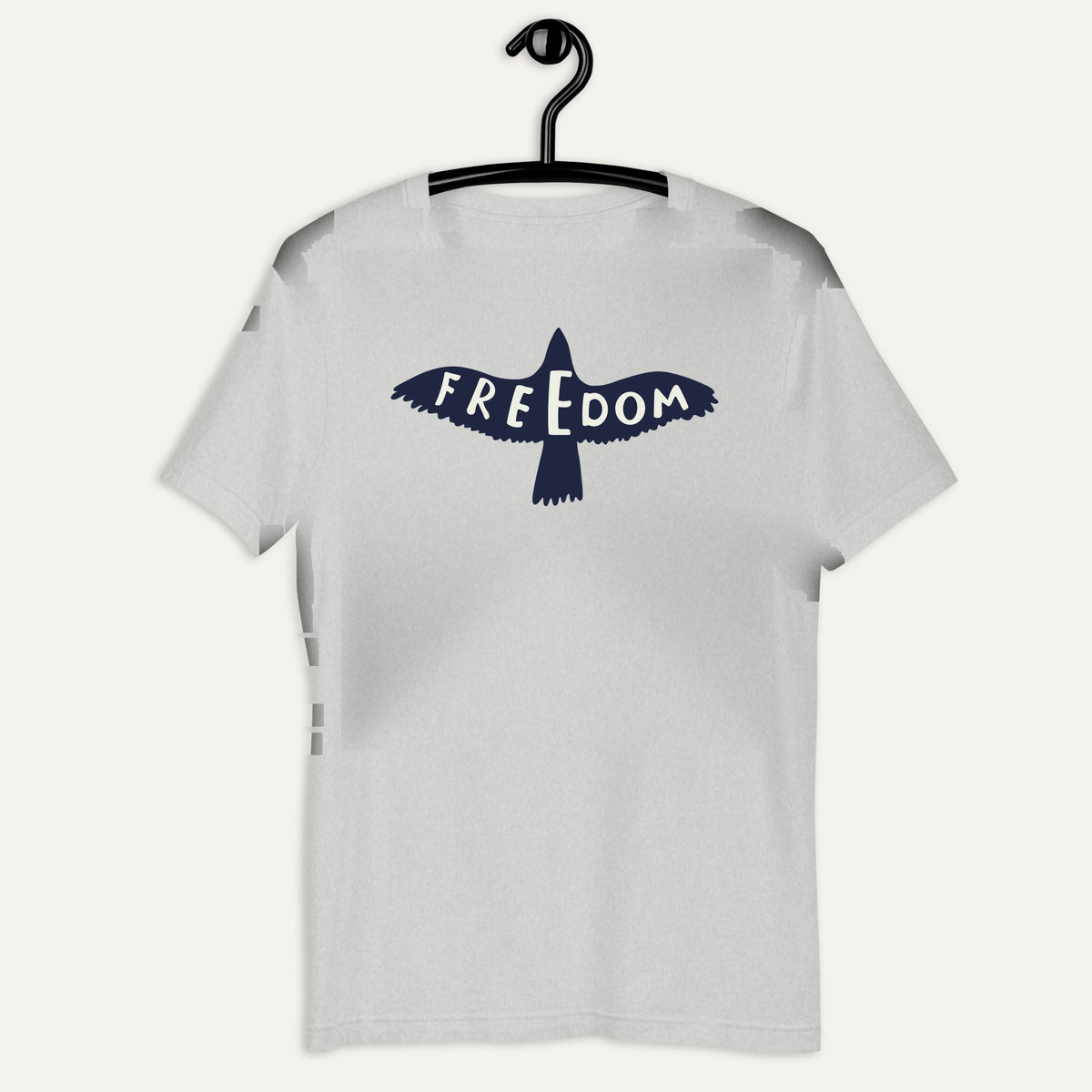 Freedom Free Bird Short Sleeve Tee in Athletic Heather, on hanger