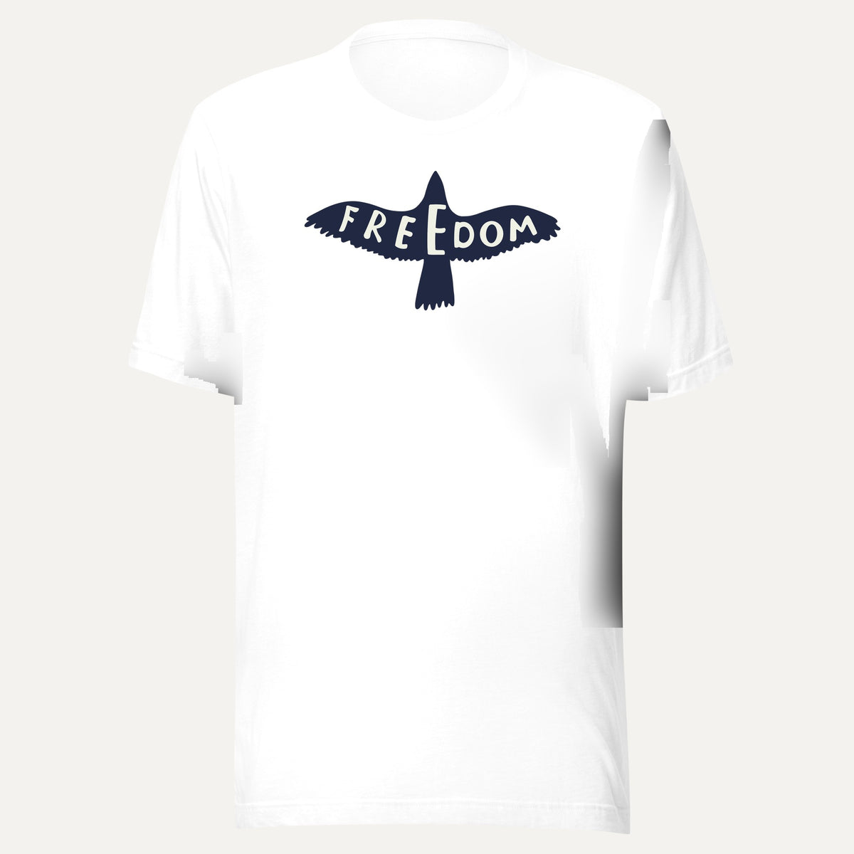 Freedom Free Bird Short Sleeve Tee in White, front view