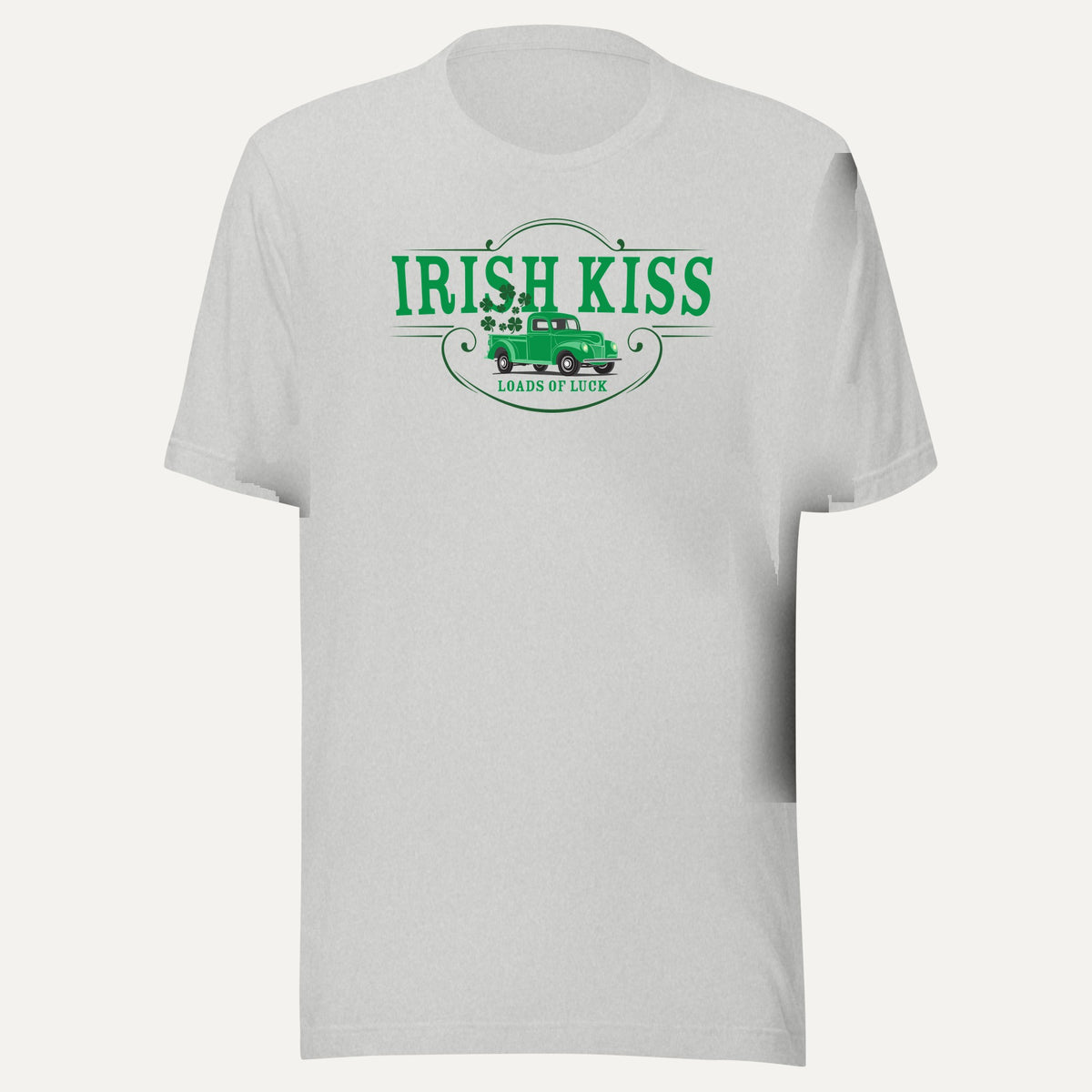 Irish Kiss Loads Of Luck Short Sleeve Tee in Athletic Heather, front view