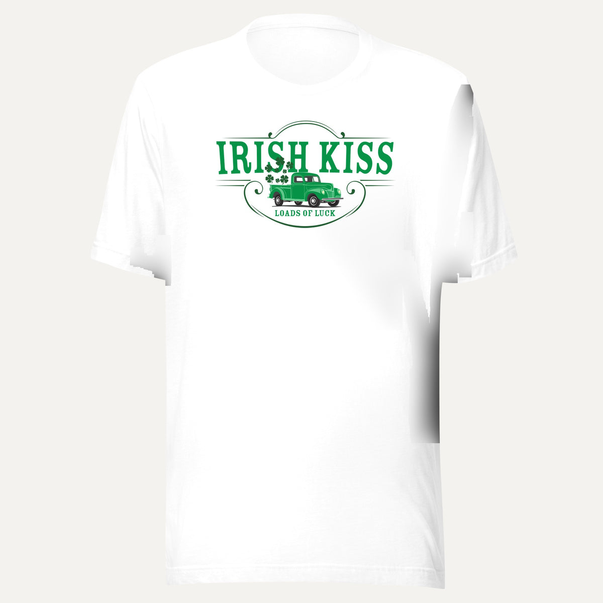 Irish Kiss Loads Of Luck Short Sleeve Tee in White, front view