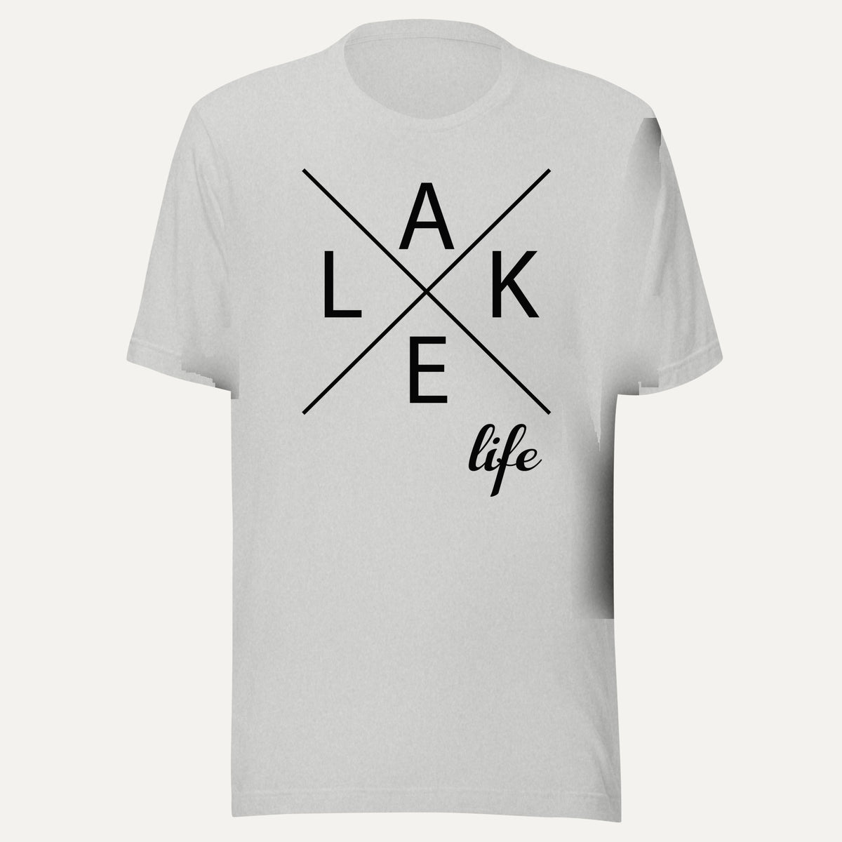Lake Life X Short Sleeve Tee in Athletic Heather, front view