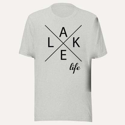 Lake Life X Short Sleeve Tee in Athletic Heather, front view