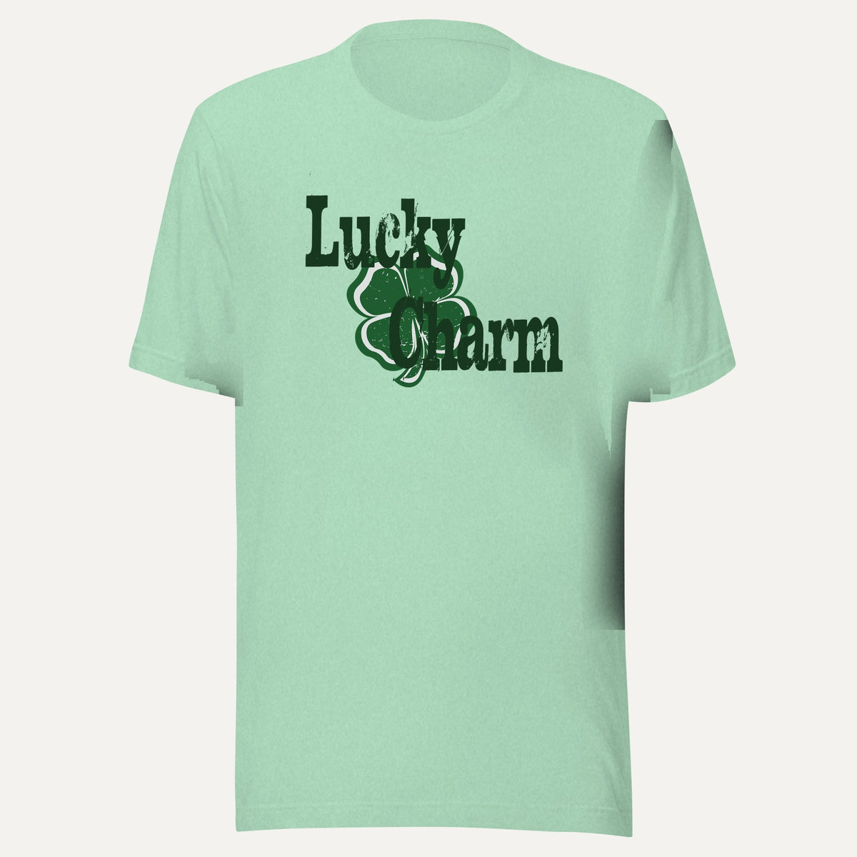Lucky Charm Short Sleeve Tee in Heather Prism Mint, front view