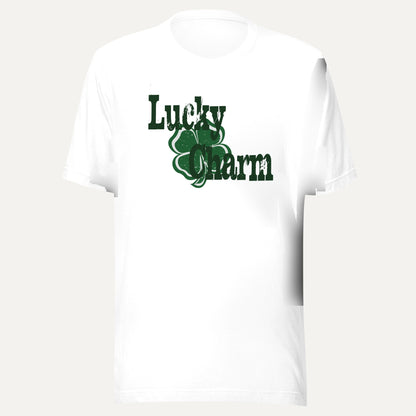 Lucky Charm Short Sleeve Tee in White, front view