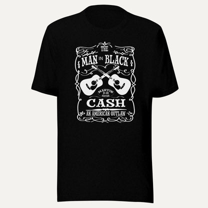Man In Black Short Sleeve Tee in Black Heather, front view