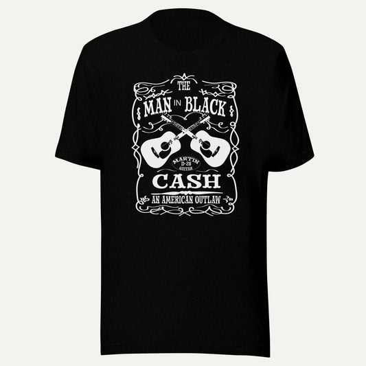 Man In Black Cash Short Sleeve Tee in Black Heather, front view