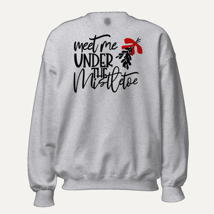 Meet Me Under The Mistletoe Unisex Long Sleeve Sweatshirt in Sport Grey, front view
