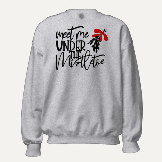 Meet Me Under The Mistletoe Unisex Long Sleeve Sweatshirt in Sport Grey, front view