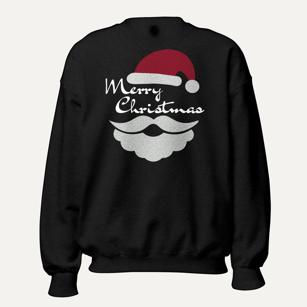 Merry Christmas Santa Unisex Long Sleeve Sweatshirt in Black, front view