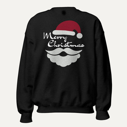 Merry Christmas Santa Unisex Long Sleeve Sweatshirt in Black, front view